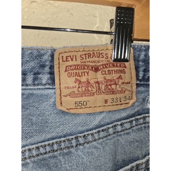 Levis 550 Mens Relaxed Fit Tapered Leg Light Jeans 100% Cotton, Size 33x34 - Picture 5 of 7